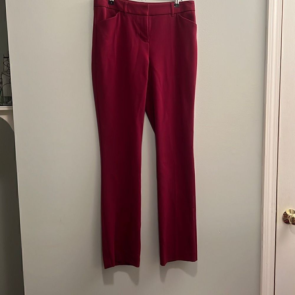 Maurices Women's Maroon Mid Rise Flat Front Dress Pants Size 3/4 R